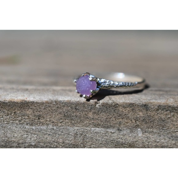 Grape Agate Ring, Unique Art Deco Raw Engagement Ring Gifts Wife Anniver… - Picture 1 of 3